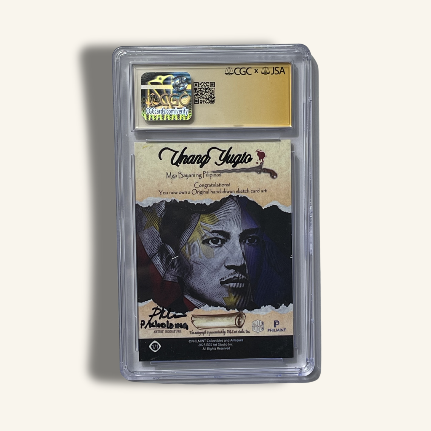 1/1 Premium CGC Graded Sketch Card. Signed by Percival Kholoma