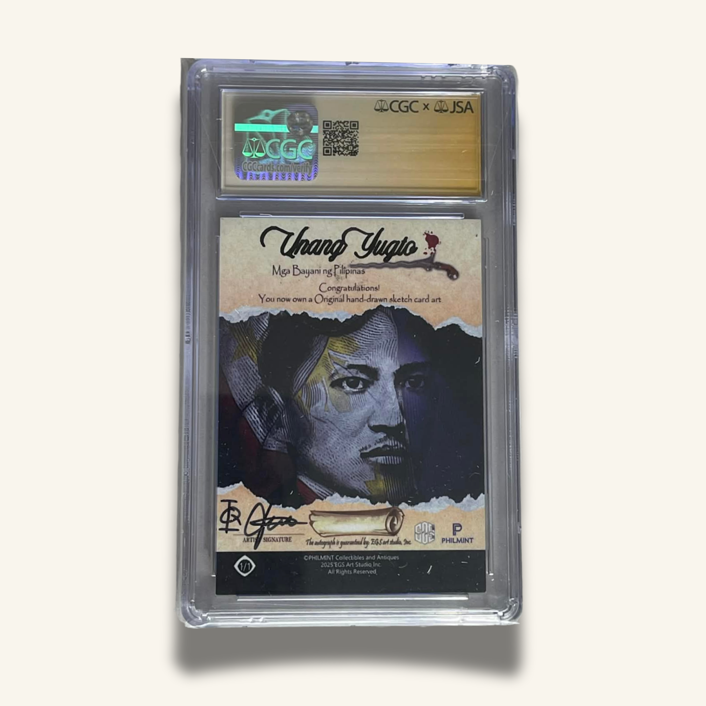 1/1 Premium CGC Graded Sketch Card. Tinyente Jose Ponciano 1