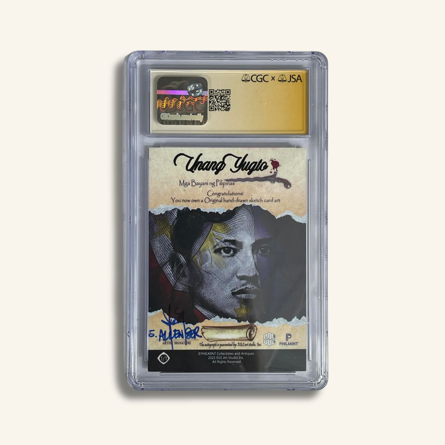 1/1 Premium CGC Graded Sketch Card. Heneral Luna