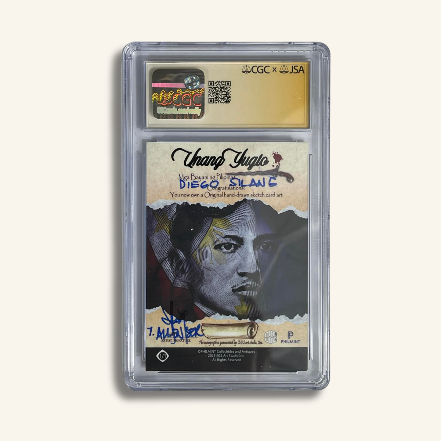 1/1 Premium CGC Graded Sketch Card. Diego Silang