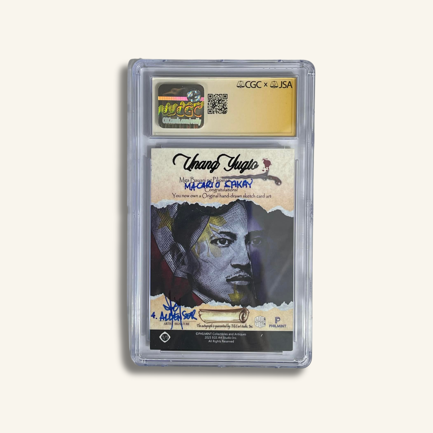1/1 Premium CGC Graded Sketch Card. Macario Sakay