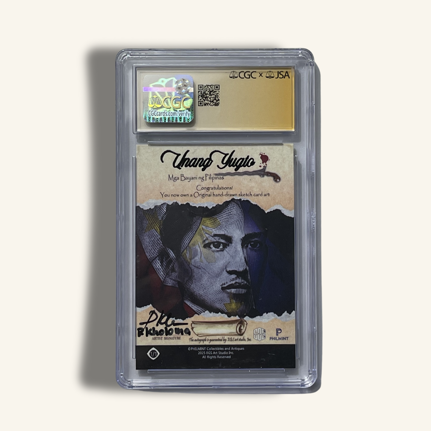 1/1 Premium CGC Graded Sketch Card. Signed by Percival Kholoma