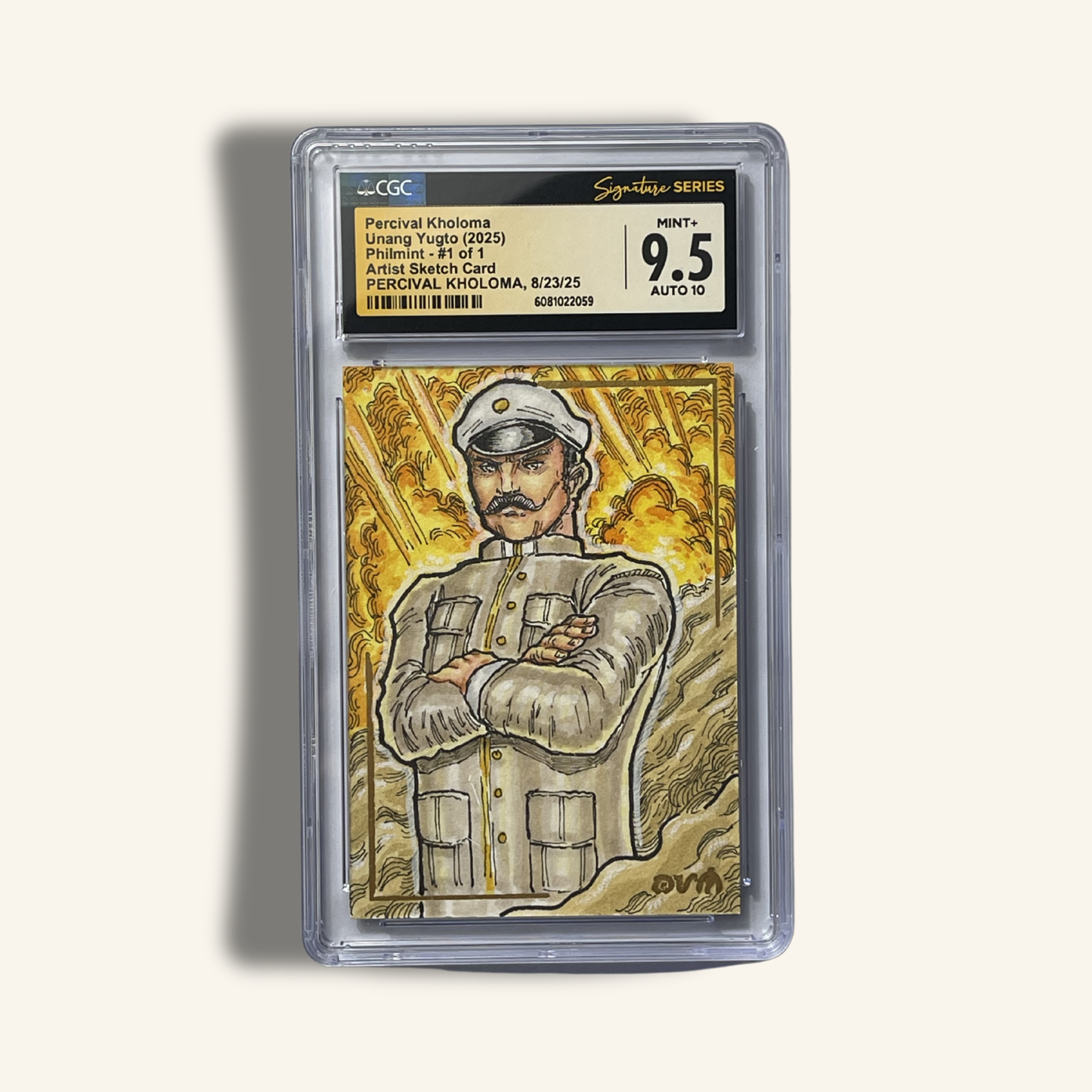 1/1 Premium CGC Graded Sketch Card. Signed by Percival Kholoma