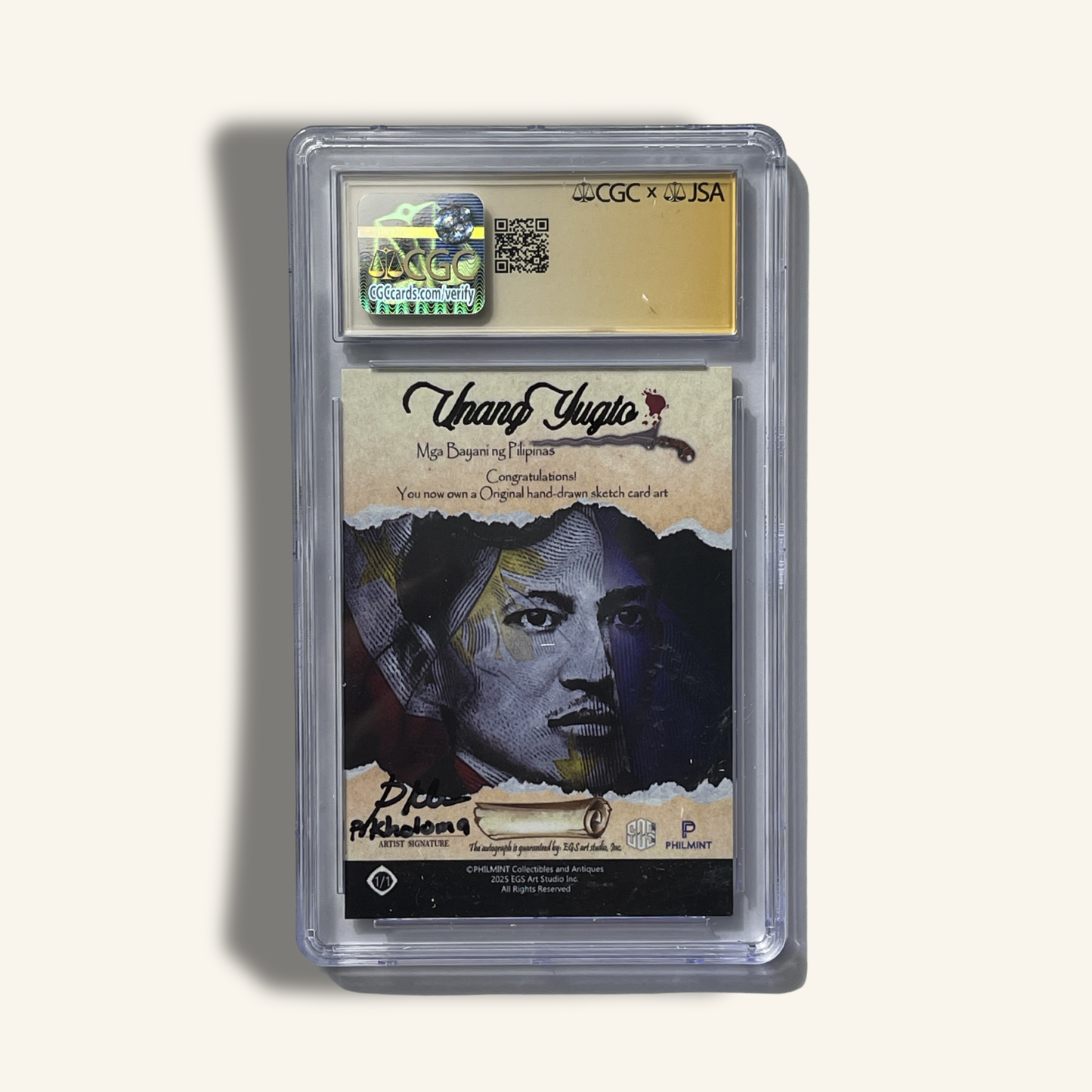 1/1 Premium CGC Graded Sketch Card. Signed by Percival Kholoma