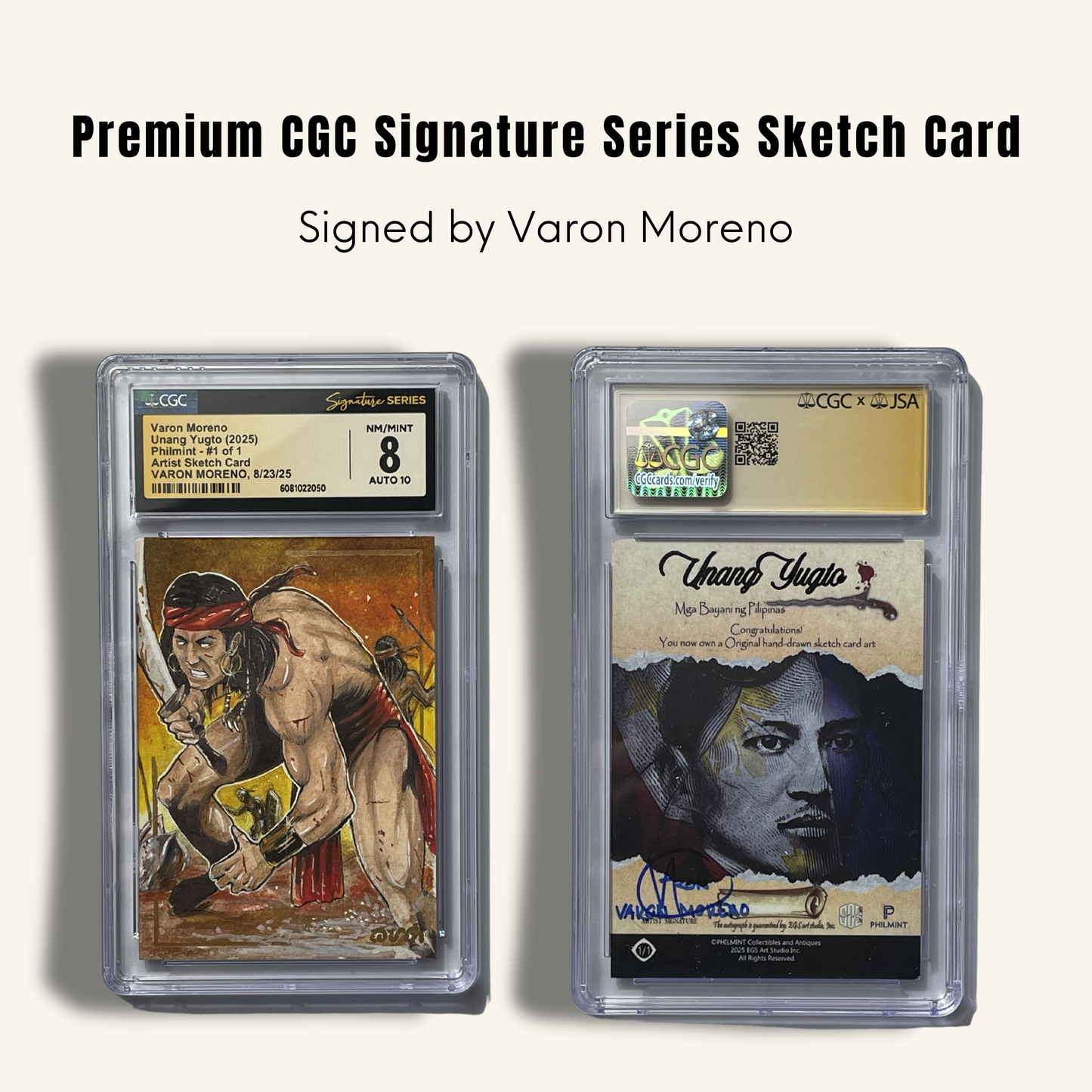 1/1 Premium CGC Graded Sketch Card. Signed by Varon Moreno