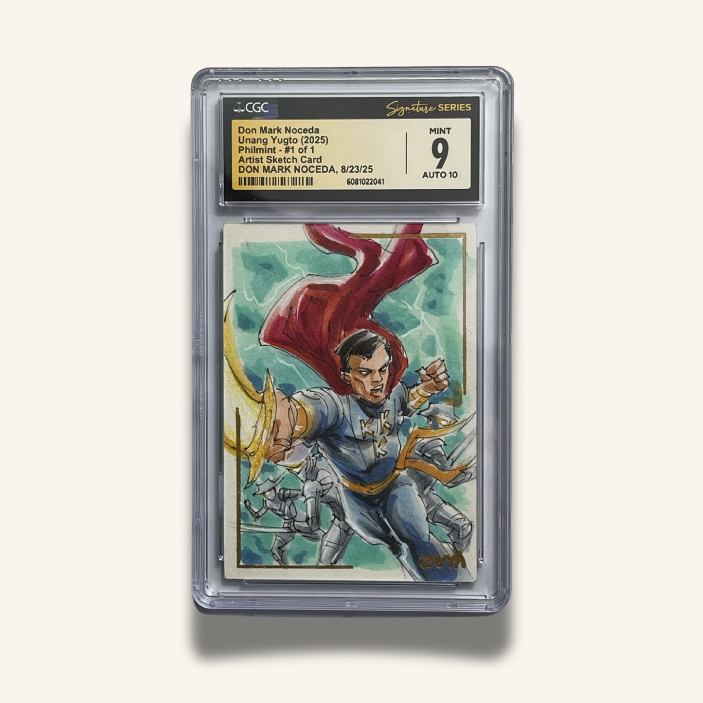 1/1 Premium CGC Graded Sketch Card. Signed by Don Mark Noceda