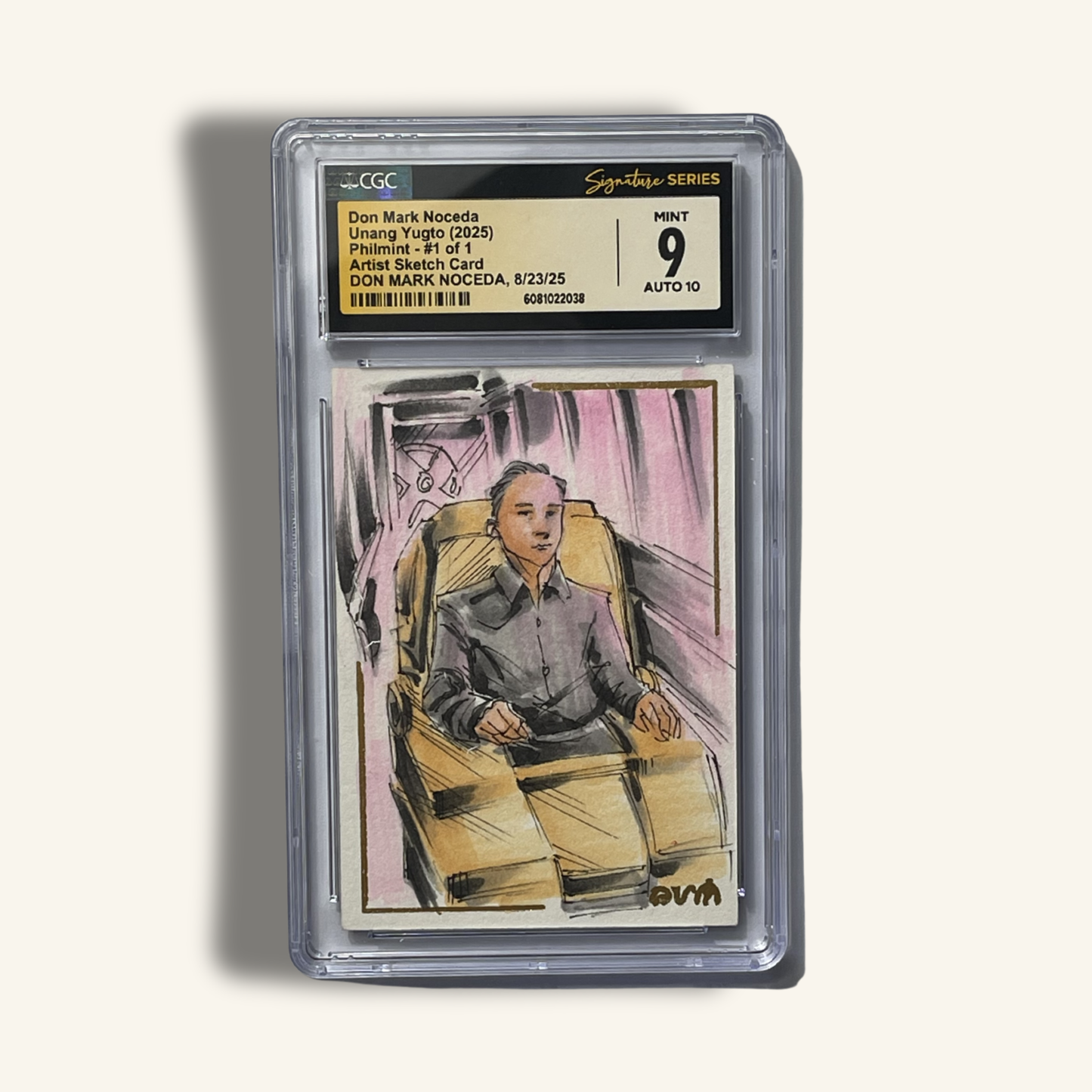 1/1 Premium CGC Graded Sketch Card. Signed by Don Mark Noceda
