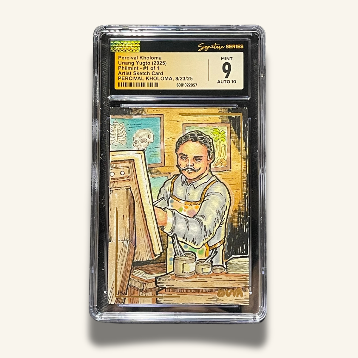 1/1 Premium CGC Graded Sketch Card. Signed by Percival Kholoma