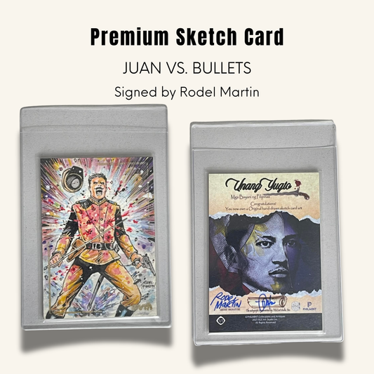 1/1 Premium Sketch Card. "Juan Vs. Bullets"