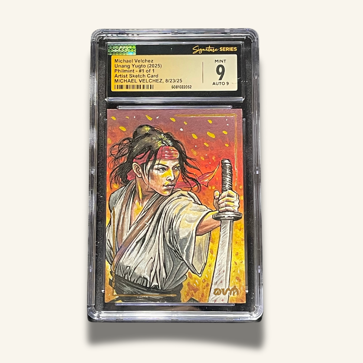 1/1 Premium CGC Graded Sketch Card. Signed by Michael Velchez