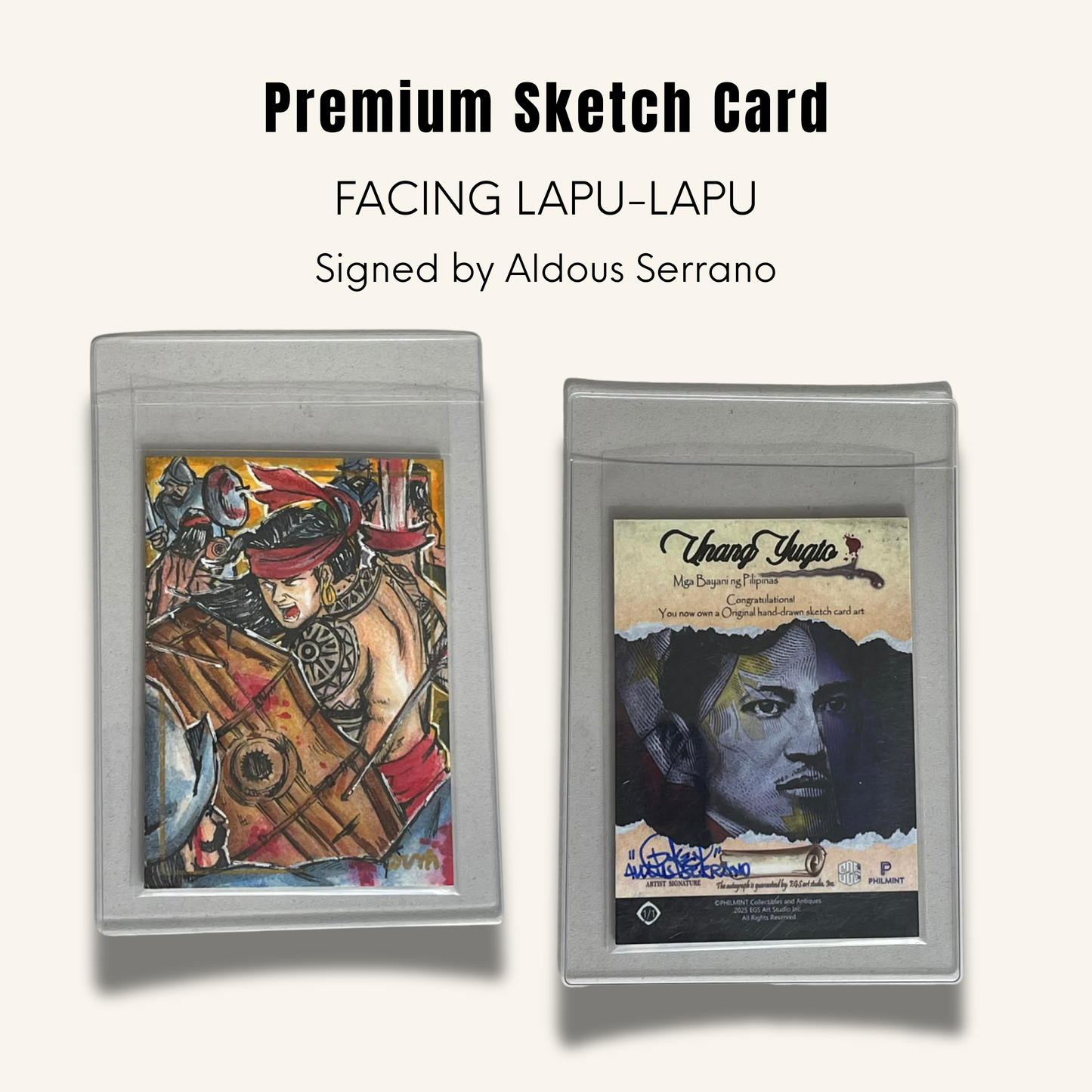 1/1 Premium Sketch Card. "Facing Lapu-Lapu"