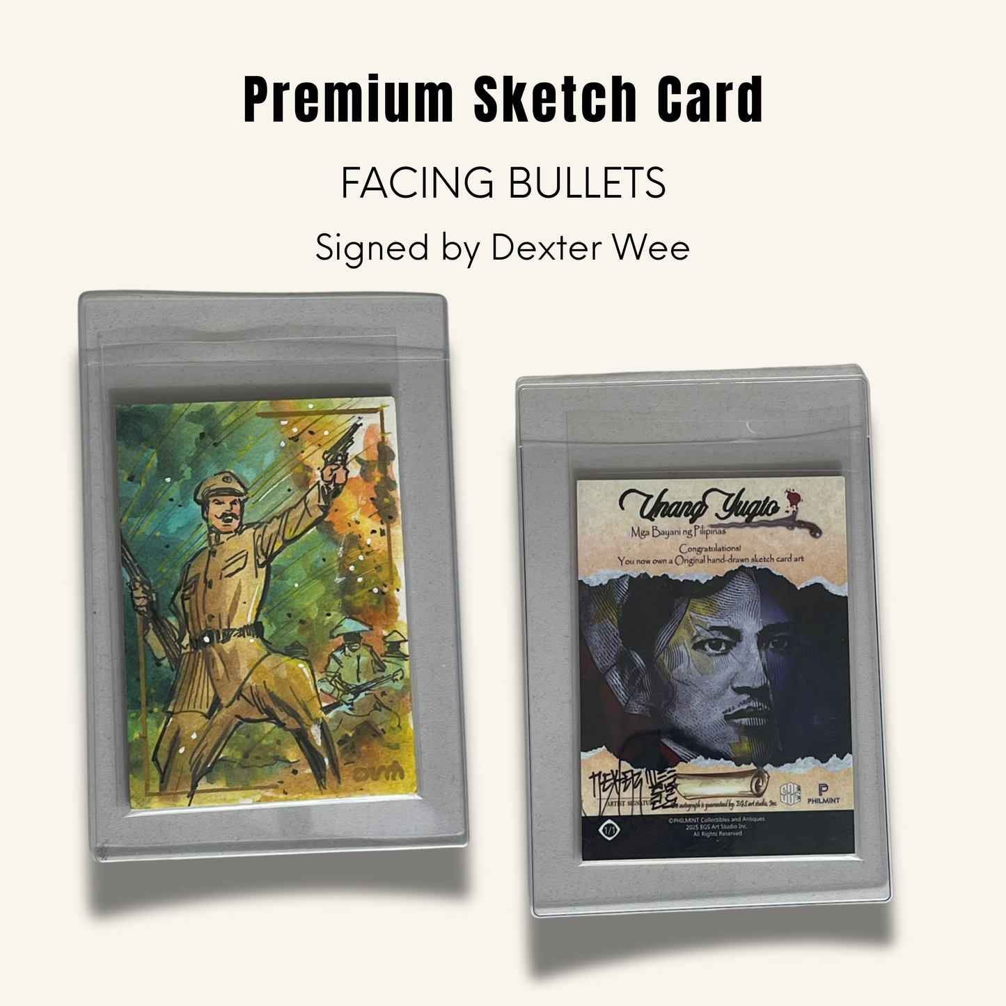1/1 Premium Sketch Card. "Facing Bullets"