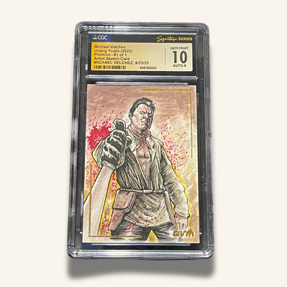 1/1 Premium CGC Graded Sketch Card. Signed by Michael Velchez