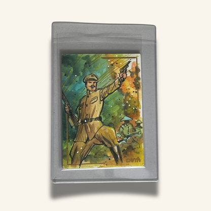 1/1 Premium Sketch Card. "Facing Bullets"