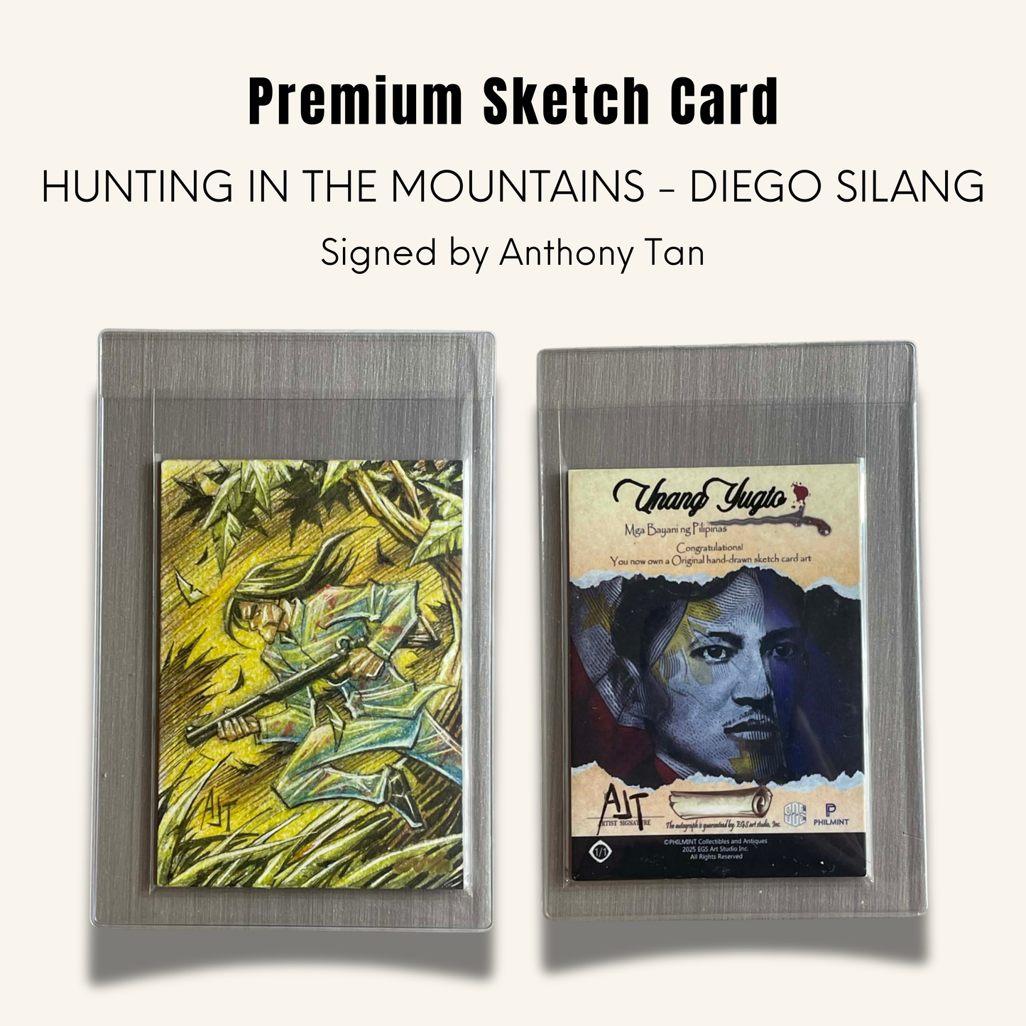 1/1 Premium Sketch Card. "Hunting in the Mountains"