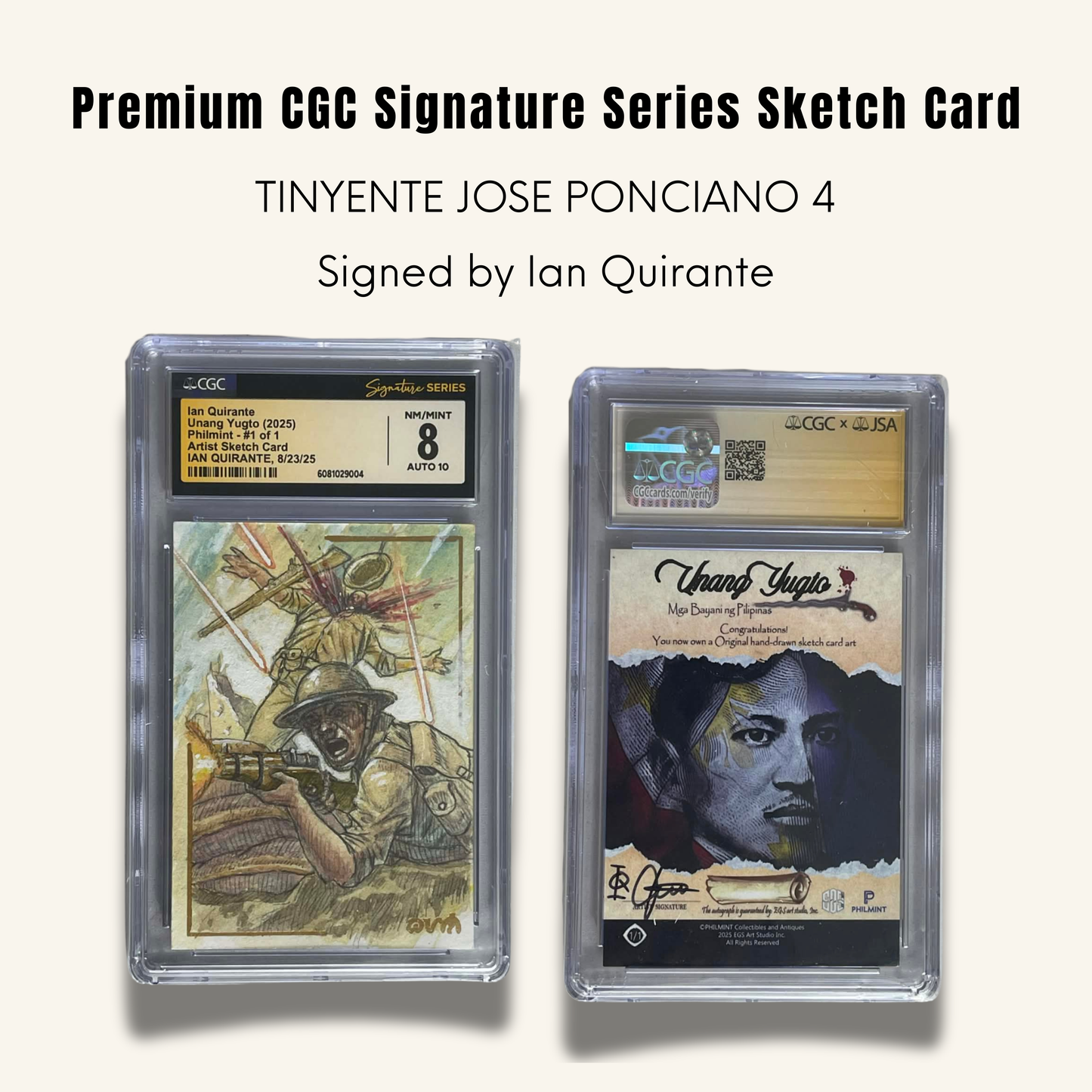 1/1 Premium CGC Graded Sketch Card. Tinyente Jose Ponciano 4