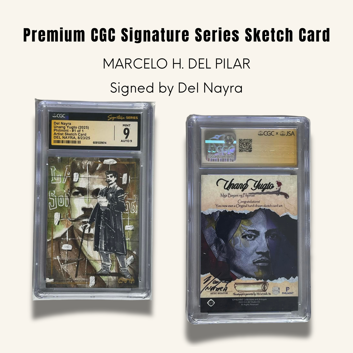 1/1 Premium CGC Graded Sketch Card. Marcelo H. del Pilar