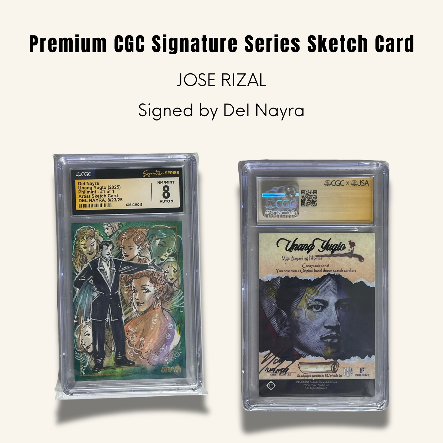 1/1 Premium CGC Graded Sketch Card. Jose Rizal