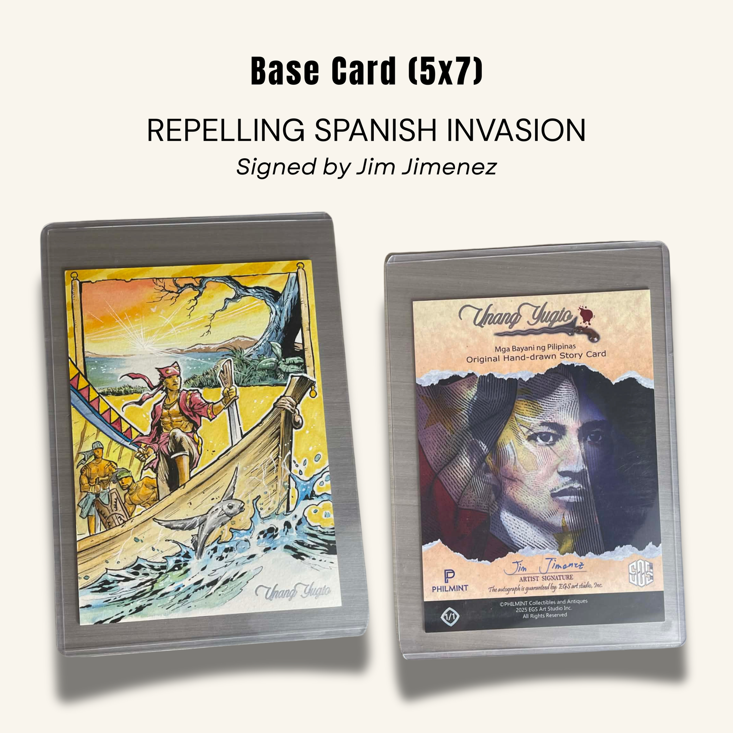 1/1 (5x7) Base Card. "Repelling Spanish Invasion"