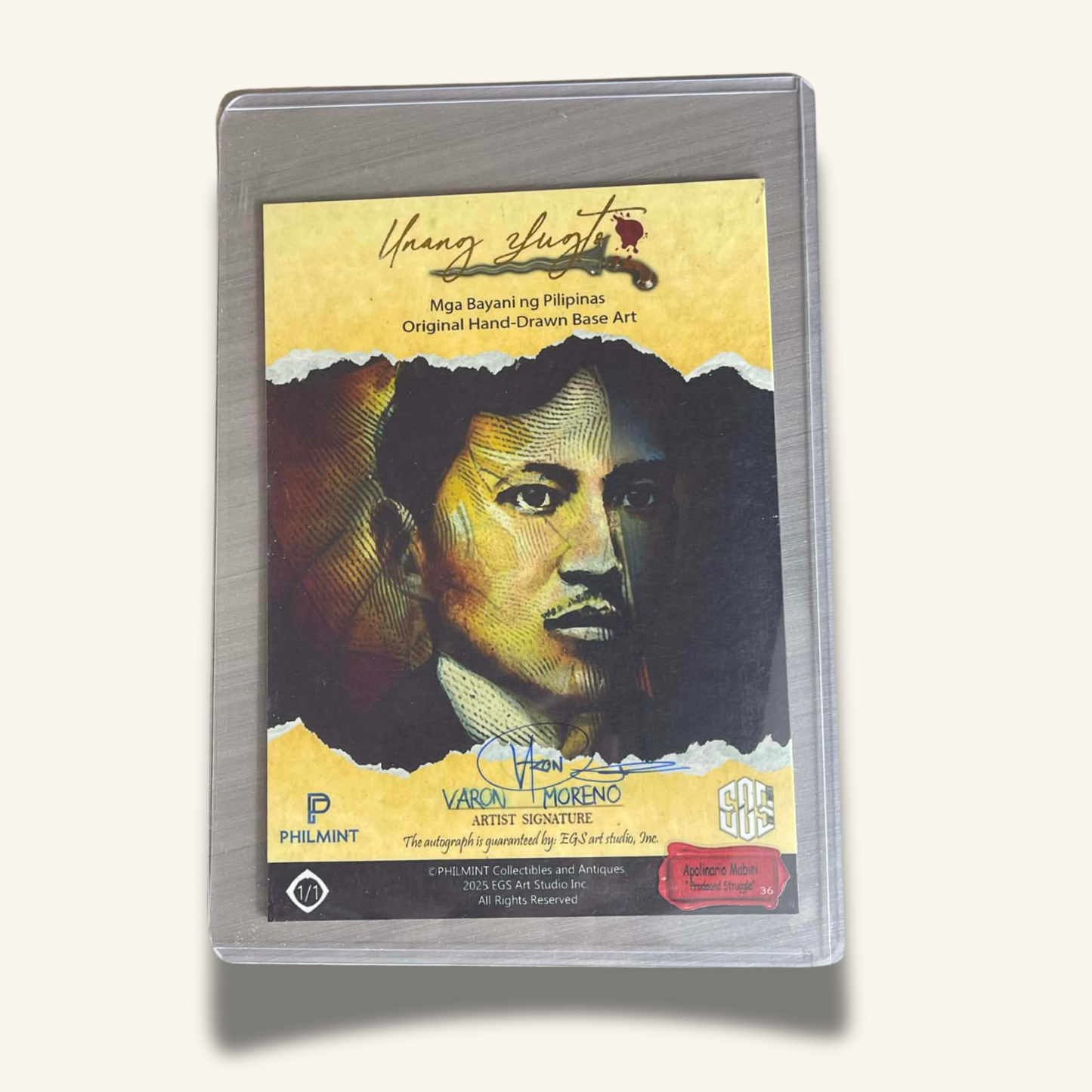 1/1 (5x7) Base Card. "Profound Struggle"