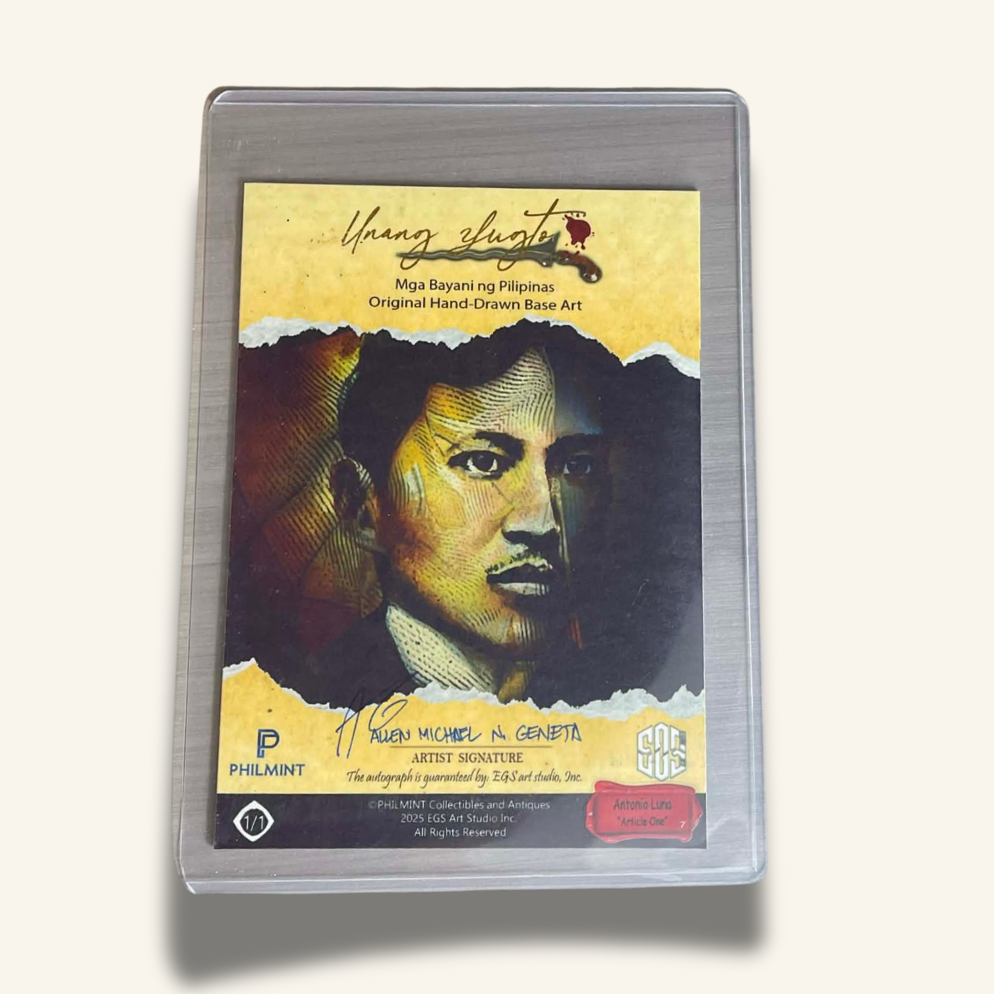 1/1 (5x7) Base Card. "Article One"