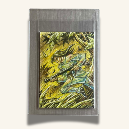 1/1 Premium Sketch Card. "Hunting in the Mountains"