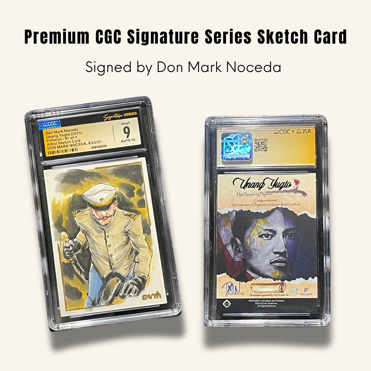 1/1 Premium CGC Graded Sketch Card. Signed by Don Mark Noceda