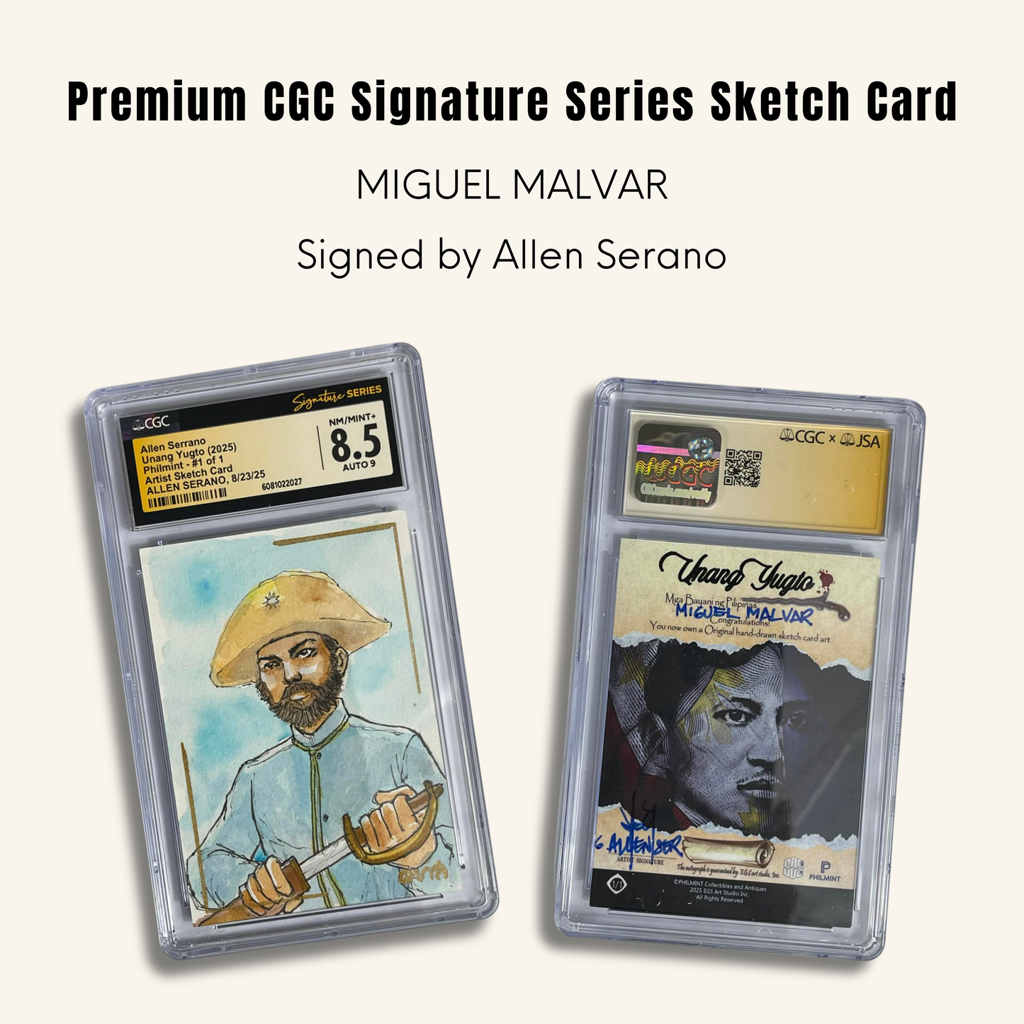 1/1 Premium CGC Graded Sketch Card. Miguel Malvar