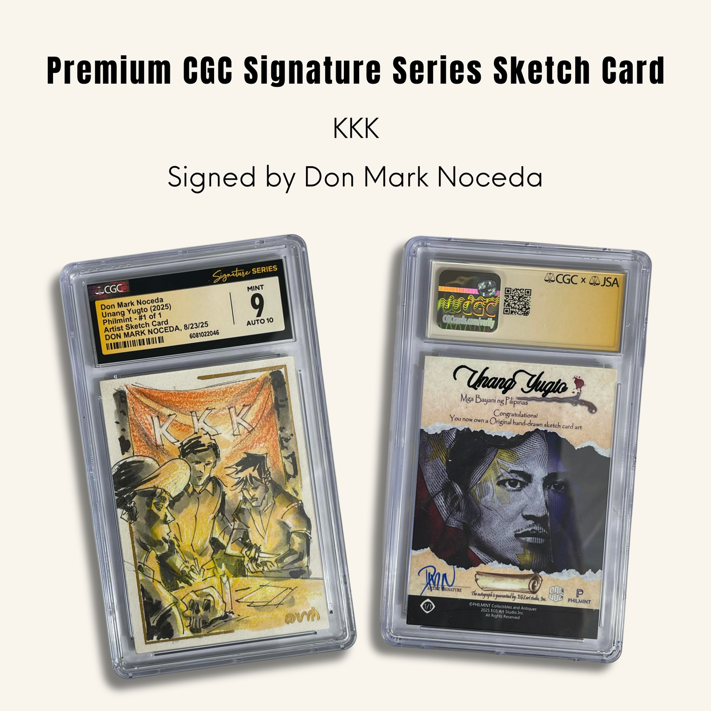 1/1 Premium CGC Graded Sketch Card. "KKK"