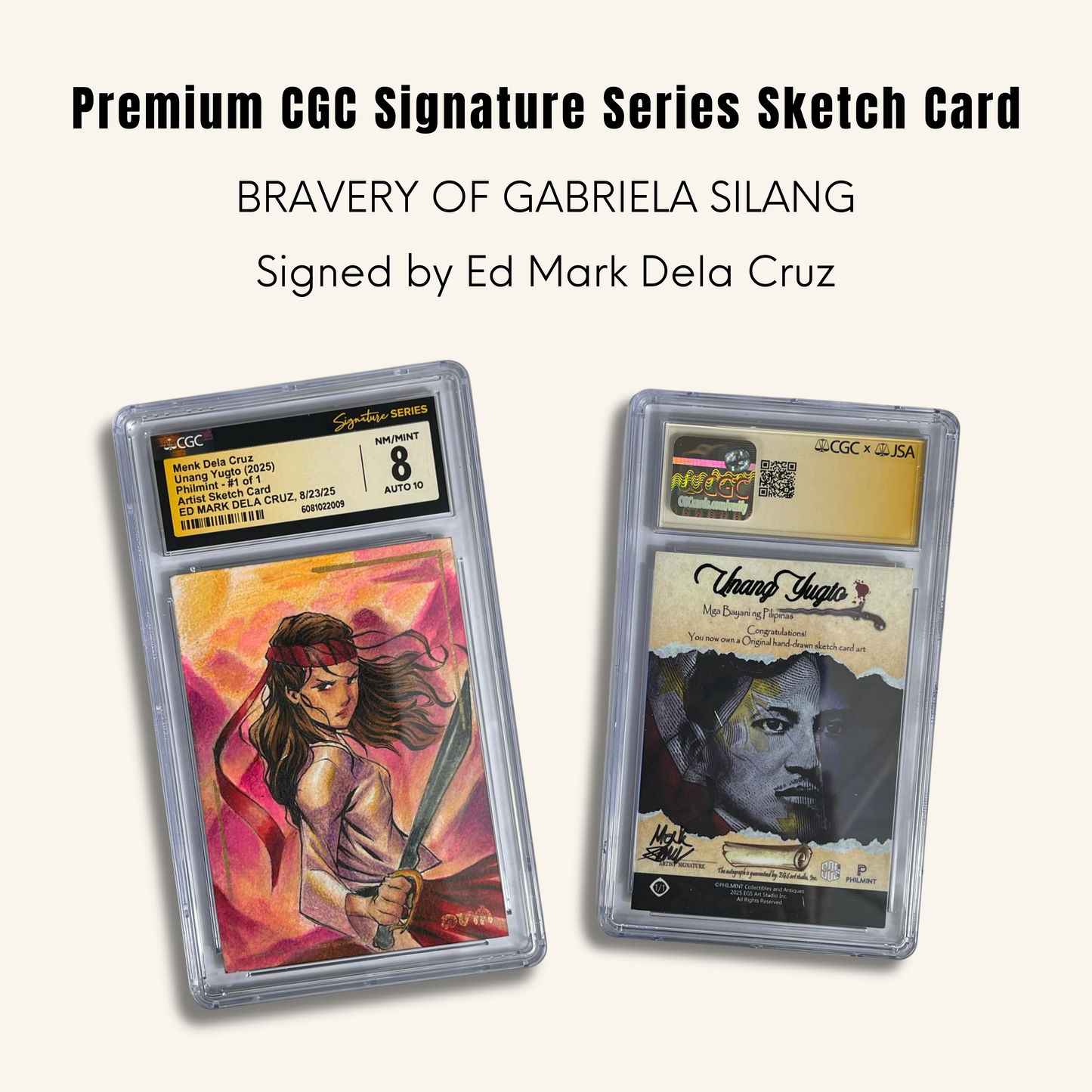 1/1 Premium CGC Graded Sketch Card. "Bravery of Gabriela Silang"