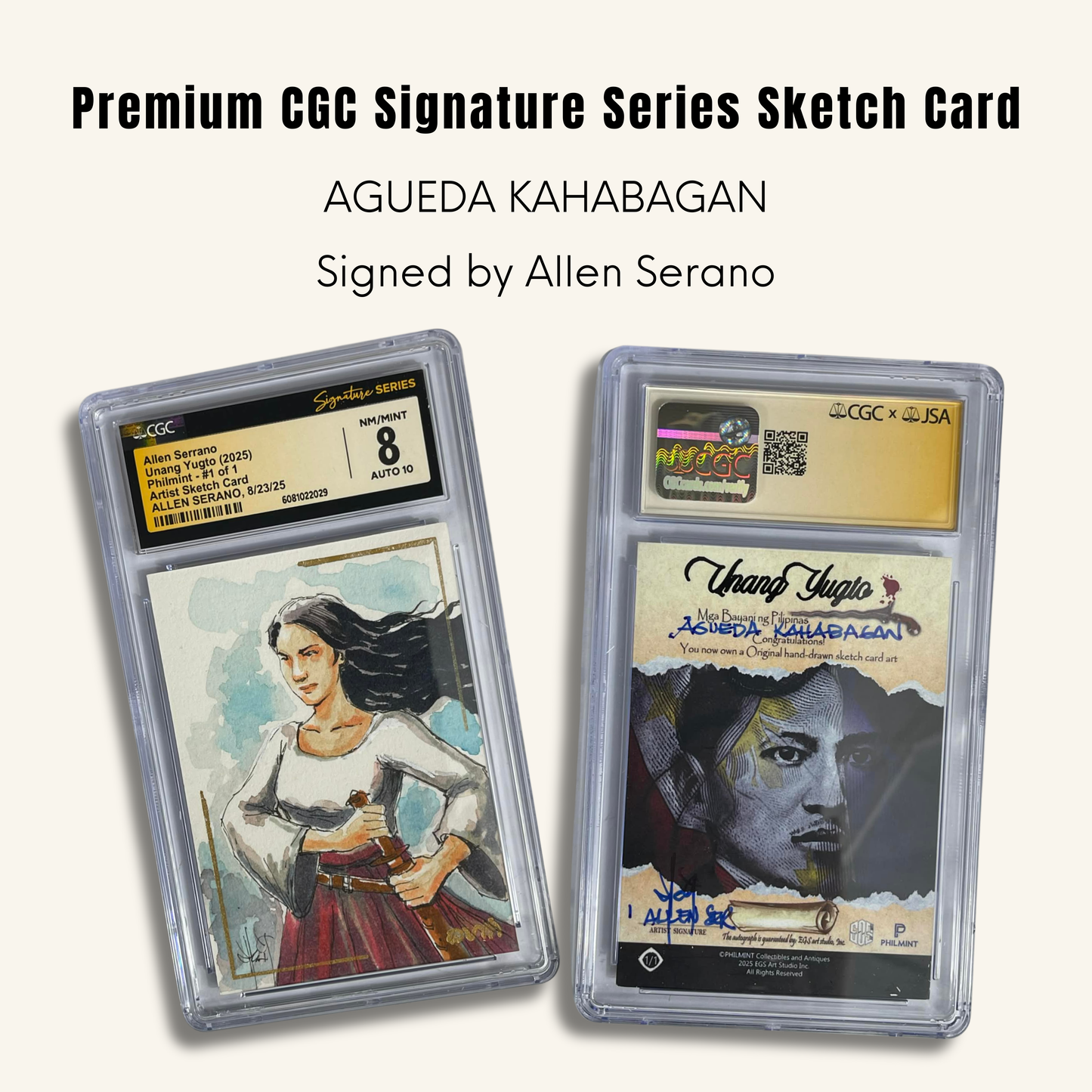 1/1 Premium CGC Graded Sketch Card. Agueda Kahabagan