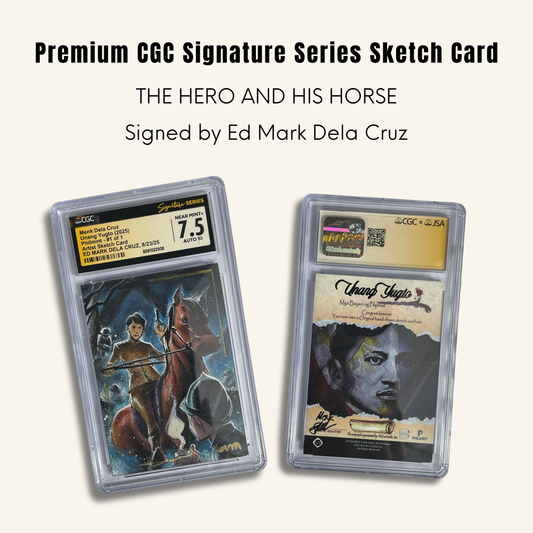 1/1 Premium CGC Graded Sketch Card. "The Hero and His Horse"