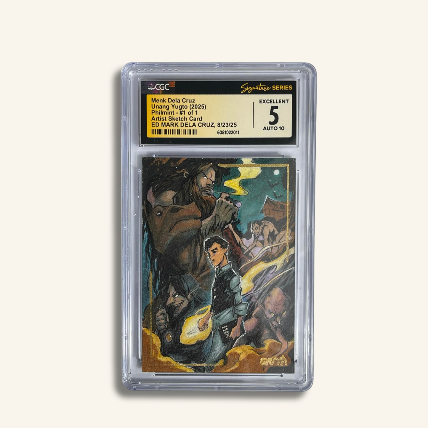 1/1 Premium CGC Graded Sketch Card. Power in the Dark