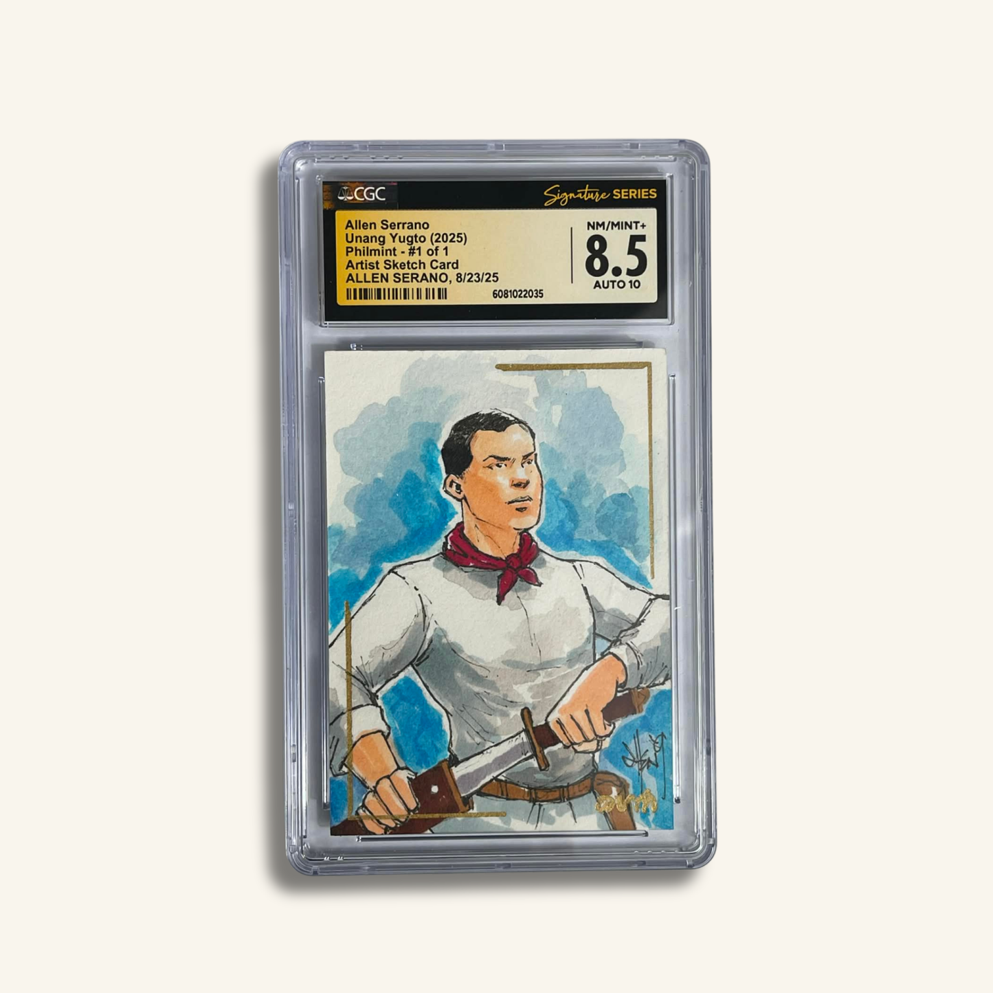 1/1 Premium CGC Graded Sketch Card. Andres Bonifacio