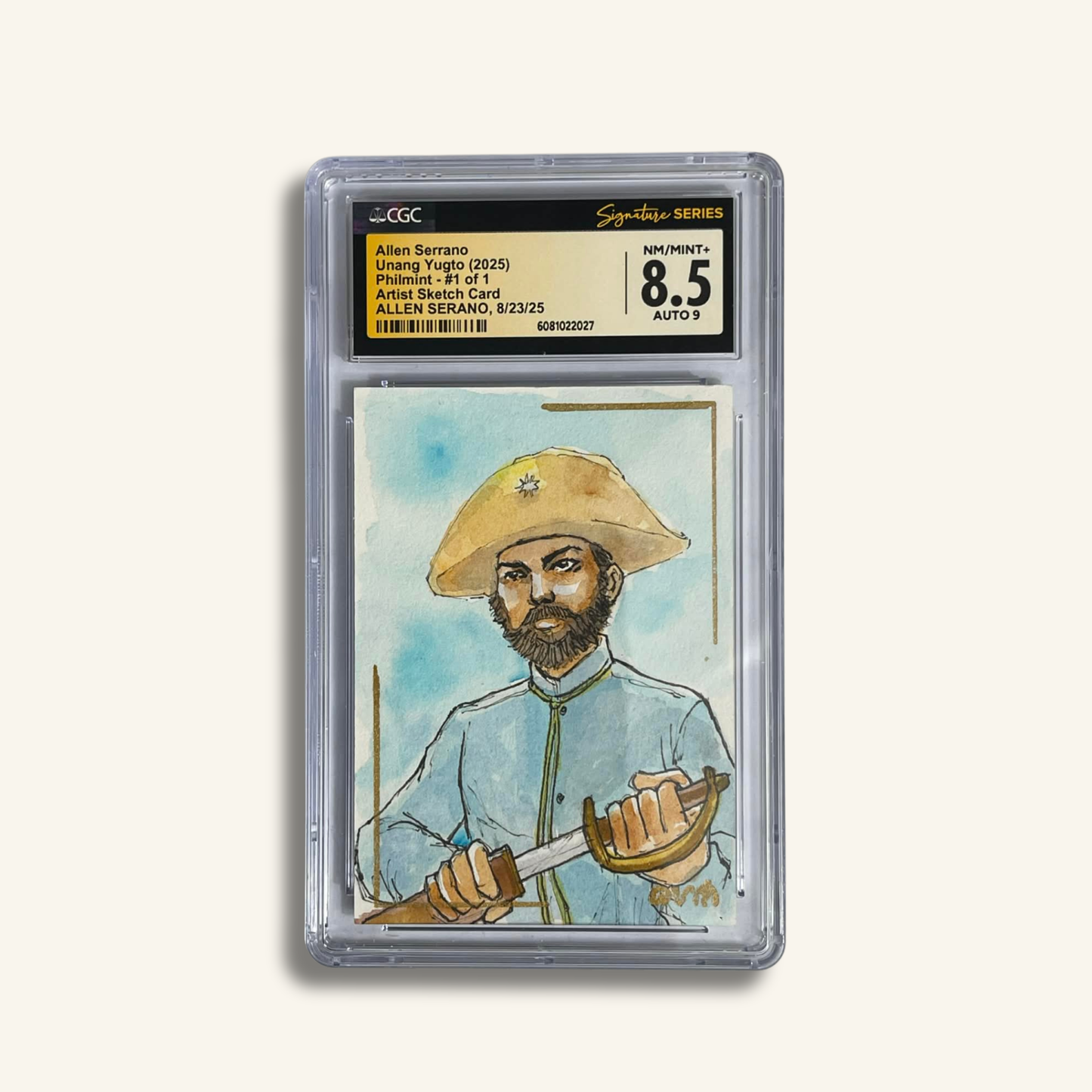 1/1 Premium CGC Graded Sketch Card. Miguel Malvar