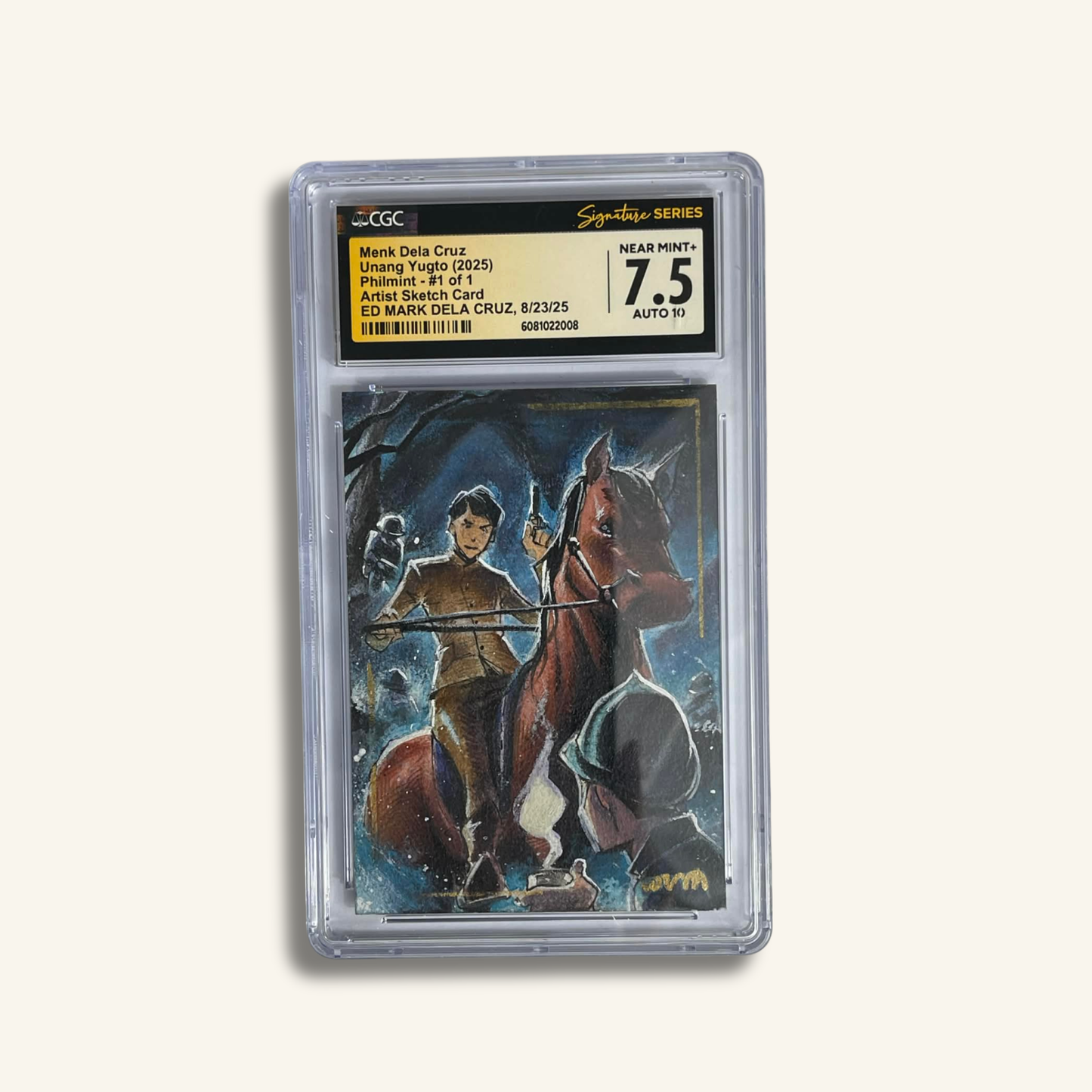 1/1 Premium CGC Graded Sketch Card. "The Hero and His Horse"