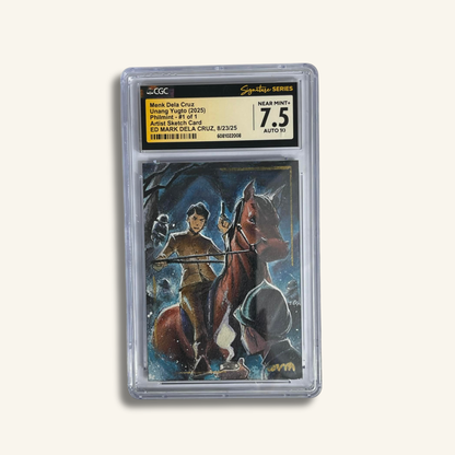 1/1 Premium CGC Graded Sketch Card. "The Hero and His Horse"
