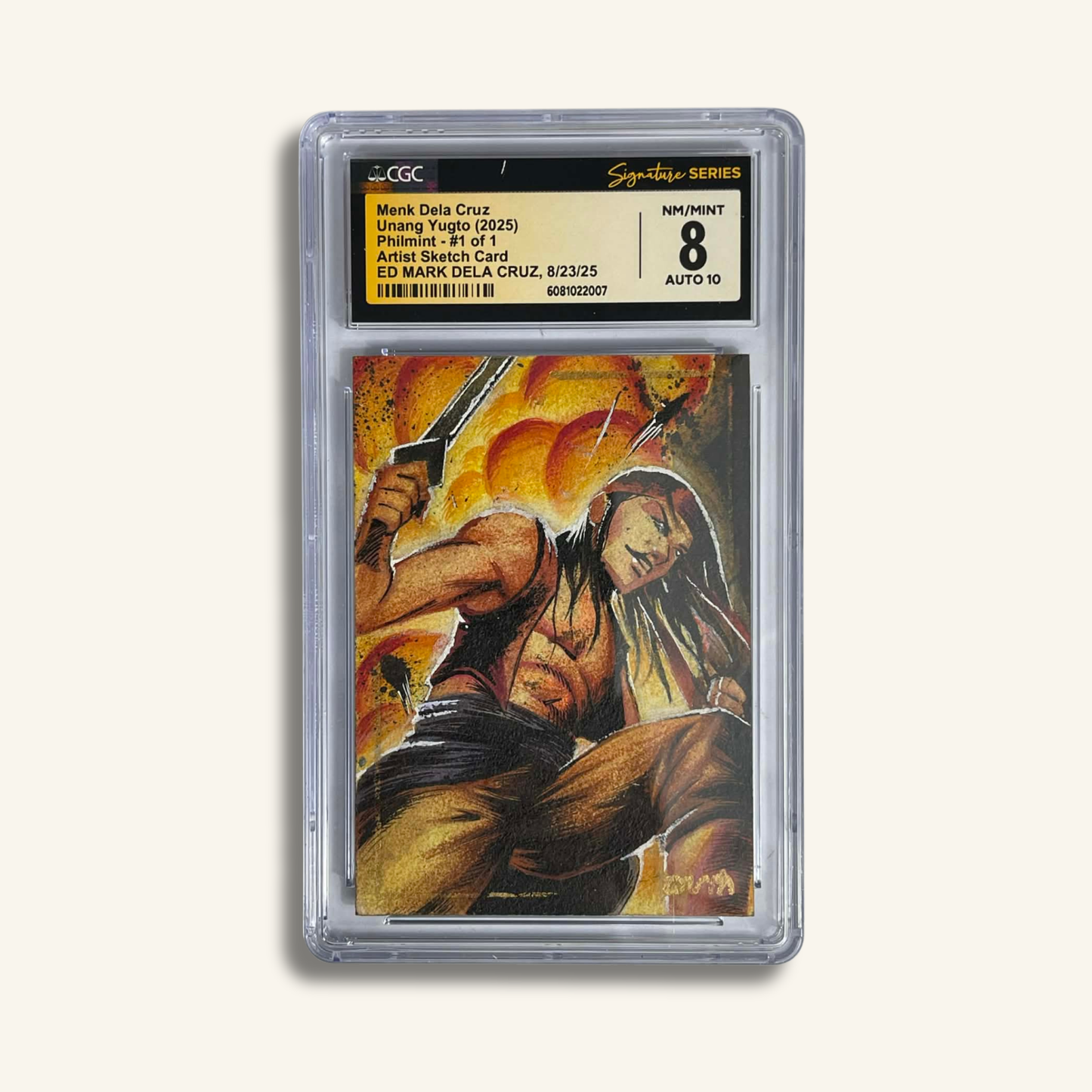 1/1 Premium CGC Graded Sketch Card. "Warrior"