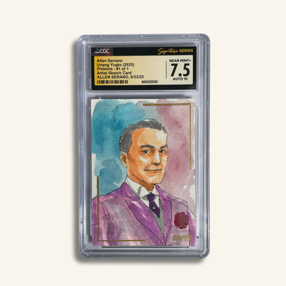 1/1 Premium CGC Graded Sketch Card. Manuel L. Quezon