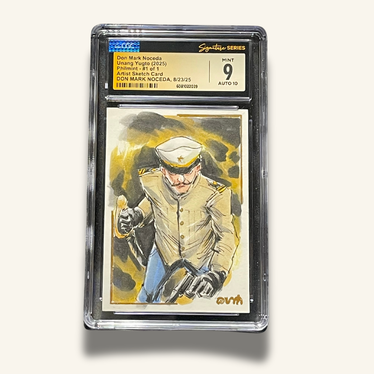 1/1 Premium CGC Graded Sketch Card. Signed by Don Mark Noceda