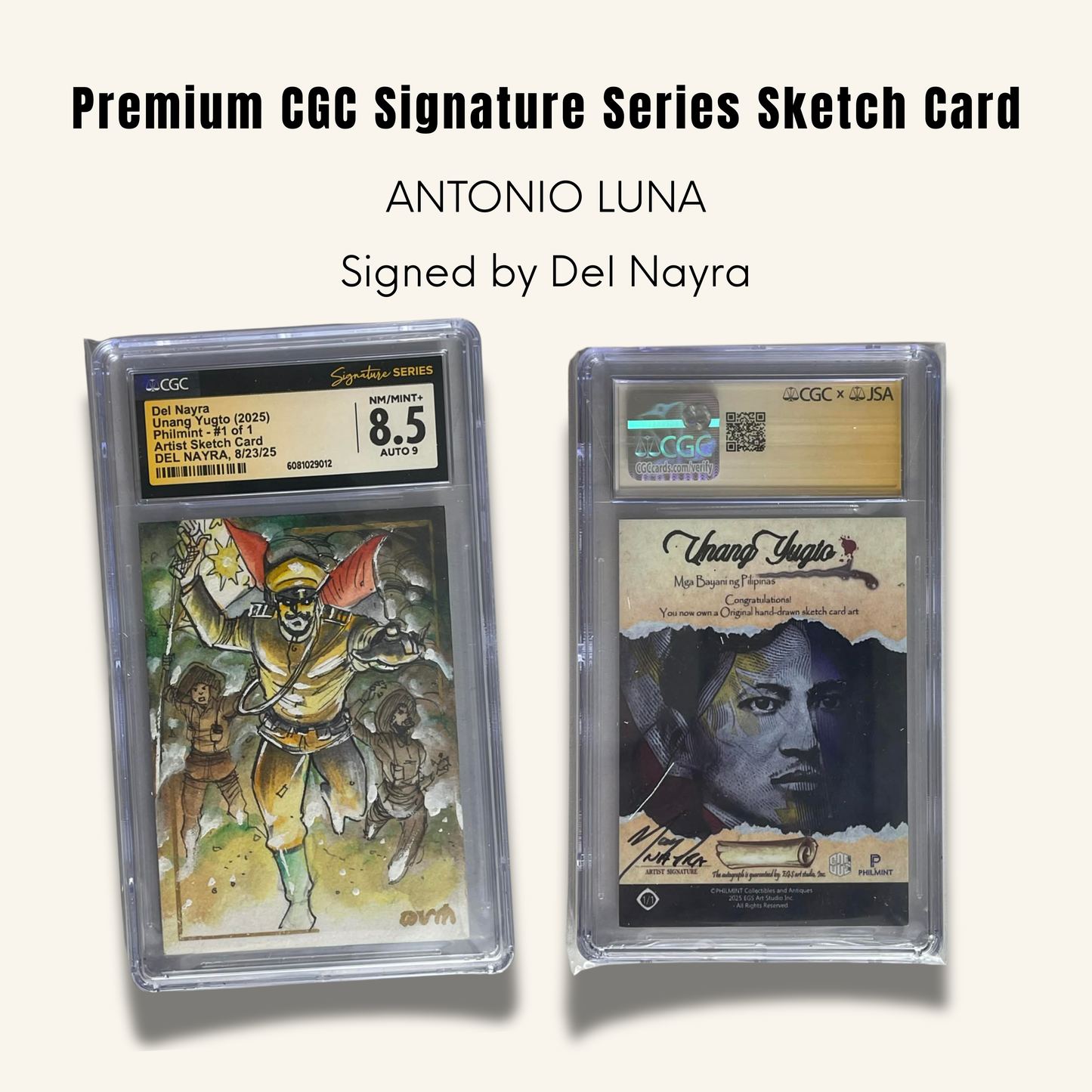 1/1 Premium CGC Graded Sketch Card. "Antonio Luna"
