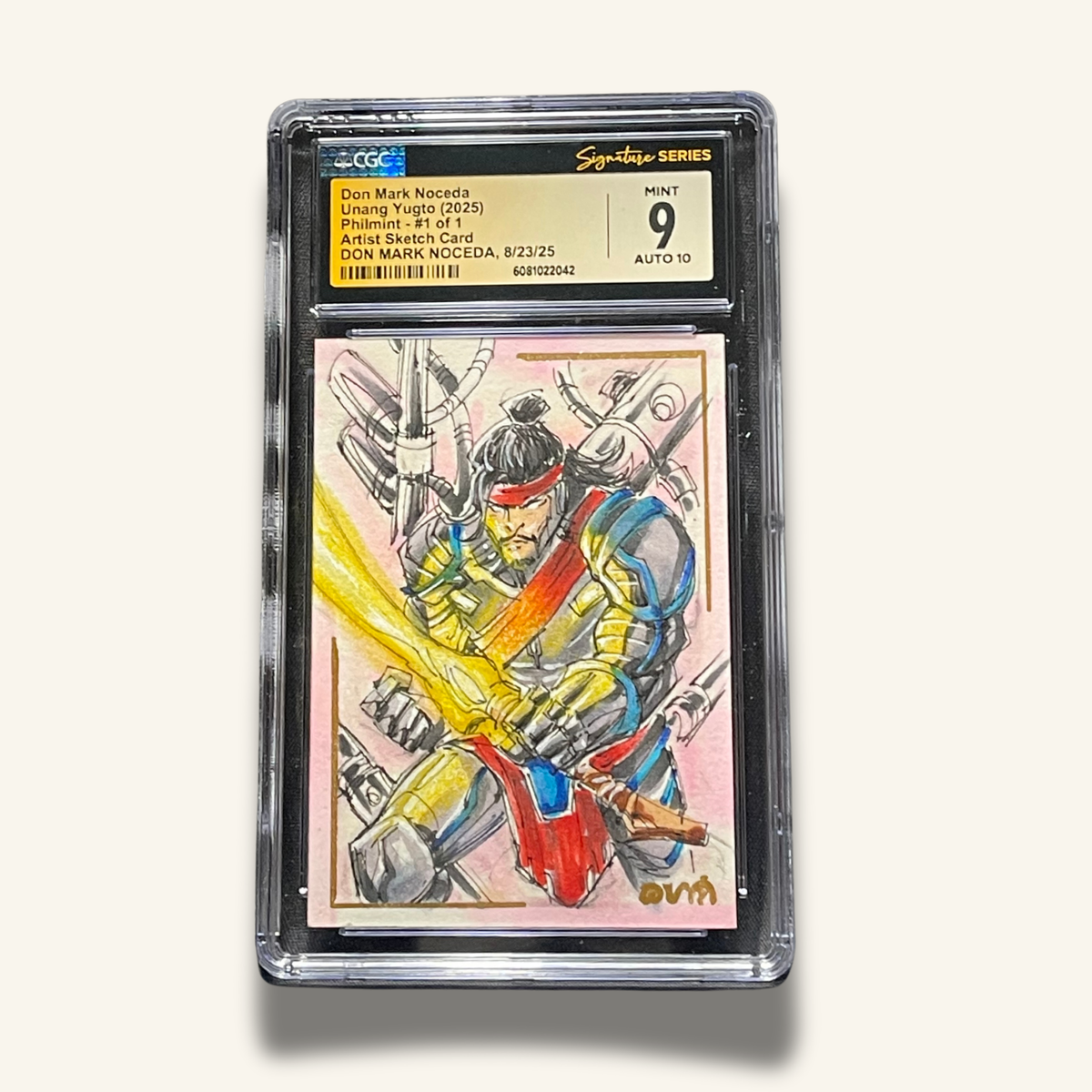 1/1 Premium CGC Graded Sketch Card. Signed by Don Mark Noceda