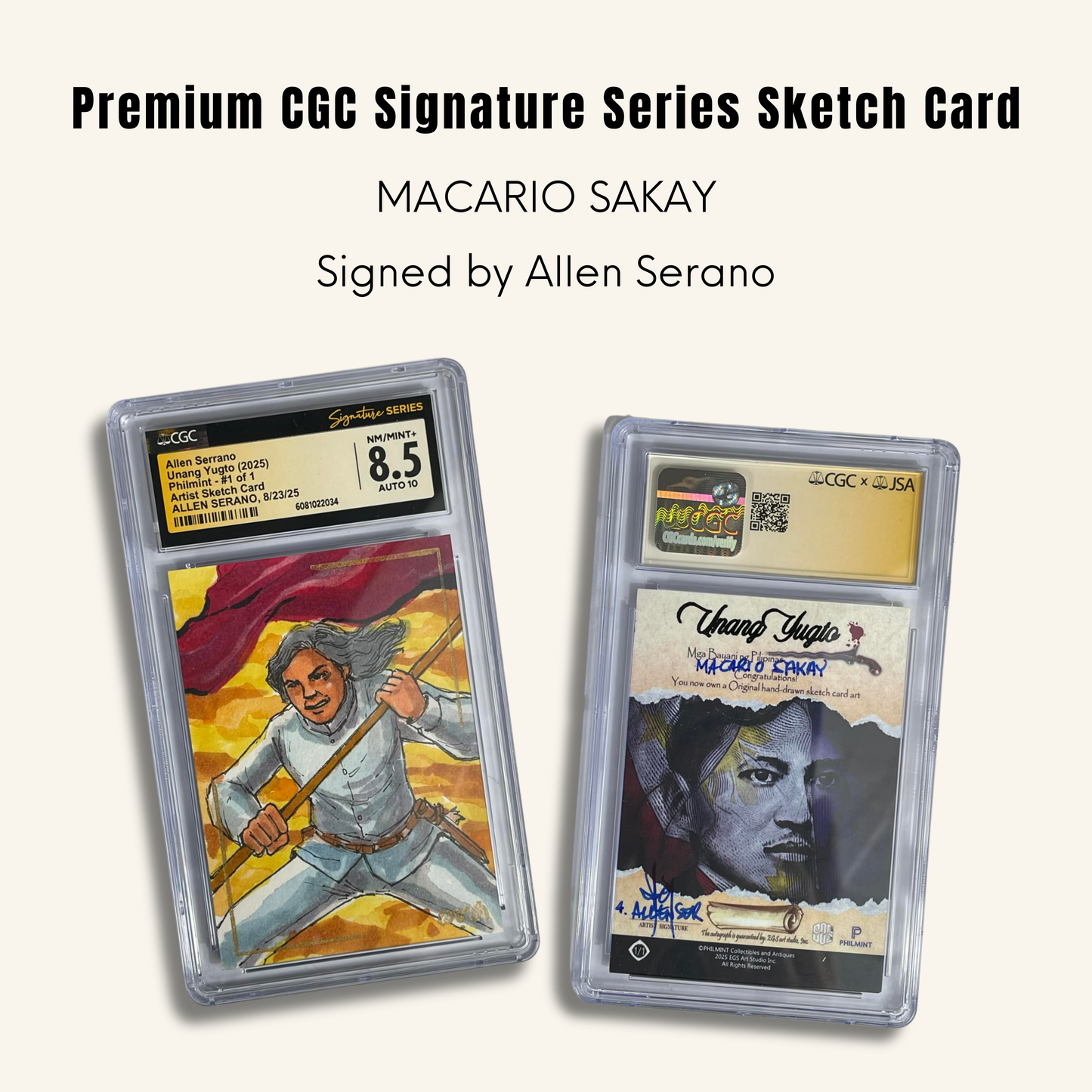 1/1 Premium CGC Graded Sketch Card. Macario Sakay